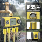 Watering Timers, Irrigation Timer Garden Hose Programmable Rain Delay Controller 4 Zones Outdoor Sprinkler for for Garden Hose - Image 7