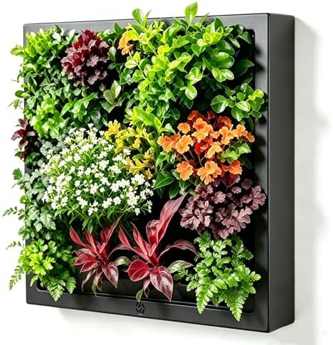 Wall-Mounted Planters Indoor, Living Wall Planter with 4 Pots - Vertical Planter Wall & Hanging Planter for Home, Office, Balcony or Shop No Assembly Required (Black) by Unknown