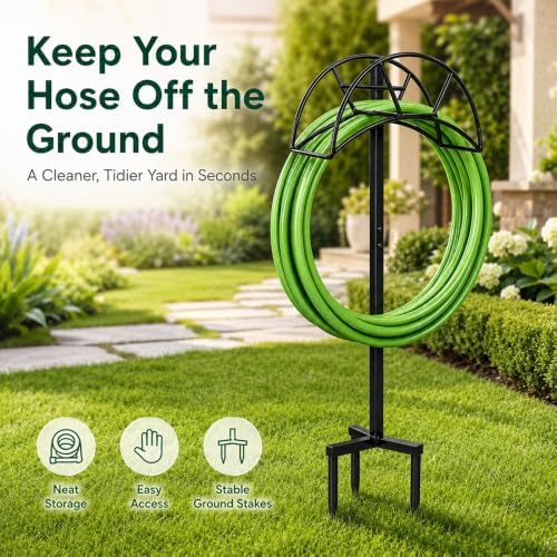 Garden Hose Holder Stand, In-Ground Outdoor Hose Storage - Image 7