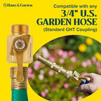 Haus & Garten Heavy-Duty 3/4" Brass Garden Hose Shut Off Valve - Garden Hose Connector, Water Shutoff, Gardening Hose Nozzle Valve, Outdoor 3/4 Inch GHT Brass Shut Off Valve Attachment (2-Pack) - Image 7