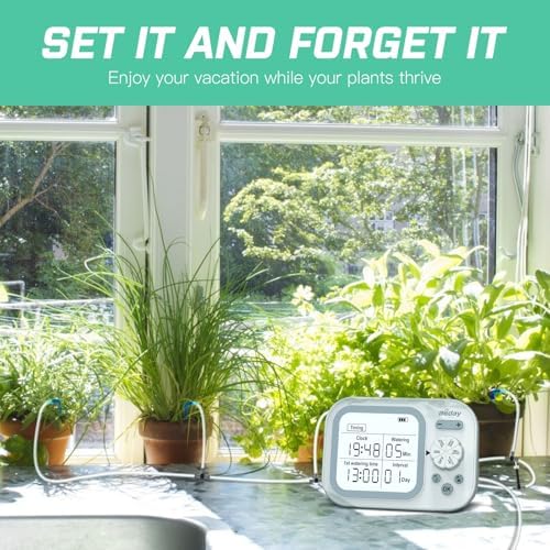 Automatic Plant Waterer Self Watering System Indoor for 15 Potted Plants Pack of 2, Auto Drip Irrigation Kit Programmable Water Timer w Smart Humidity Detection - Image 6