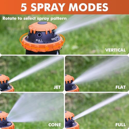 RESTMO Gear Drive Sprinkler with Metal T-Spike Base,Orange - Image 5
