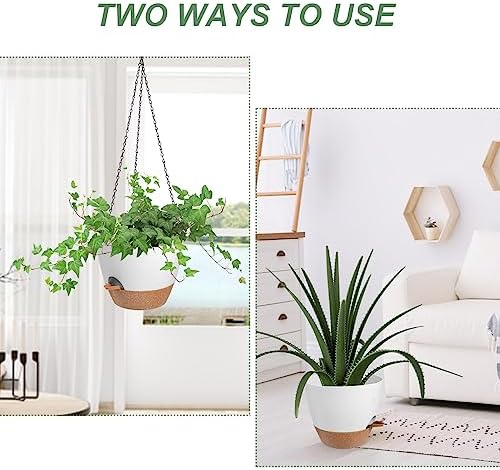 12 Inch Self Watering Hanging Planters for Indoor Outdoor Plants, 1 Pack - Image 5
