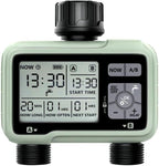2 Outlet Digital Water Timer, IPX5 Programmable Garden Sprinkler Timer with Large LCD Display, Hose Irrigation Controller for Lawn and Yard - Image 7