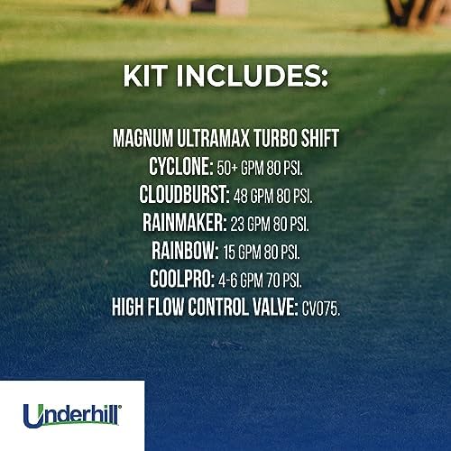 Underhill NozzleLocker Garden Water Hose Nozzle Kit, Sprayer, Jet, Fog, Mister, Heavy-Duty, with ¾ Inch Magnum UltraMax Turbo Shift Nozzle, HP-K3 - Image 4