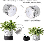 Nihow Self Watering Pots for Indoor Plants,6 Inch,White,Hand Painting - Image 3
