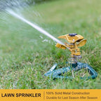 FANHAO 100% Metal Impact Lawn Sprinkler for Yard, Covers Up to 5800 sq. Ft - Image 2