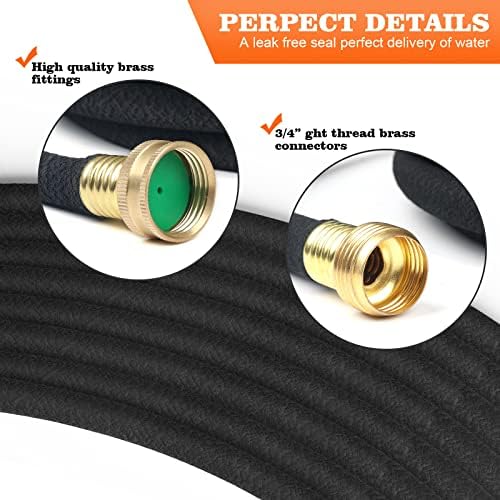 Soaker Hose 50 FT for Garden 1/2" Diameter Irrigation Hose Save 70% of Water Solid Brass Interface Eminently Suitable for Lawn and Garden Beds Cover - Image 2