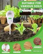 6-in-1 Soil Moisture Meter with 3 Probes, PH/Sunlight/Soil Moisture/Fertility with 3 Removable Probe, Digital Air Temp/Humidity, Soil Tester for Garden, Lawn, Indoor and Outdoor Plants - Image 6