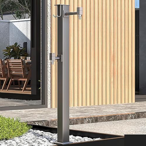 Stainless Steel Freestanding Water Column for Garden, Outdoor Faucet Hose Stand, Decorative Vertical Garden Water Feature, Durable & Stylish Irrigation Solution by Unknown