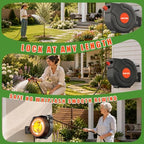 115FT Retractable Garden Hose Reel 5/8 Inch - Heavy Duty Wall Mounted Retractable Hose Reel with 9-Pattern Nozzle, 180° Swivel Auto Rewind, Any Length Lock Water Hose Reel for Yard Garden Car Washing - Image 7