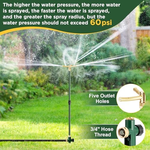 2 PCS 3-Arm Garden Sprinkler, Lawn Sprinkler with Adjustable Base - Image 4