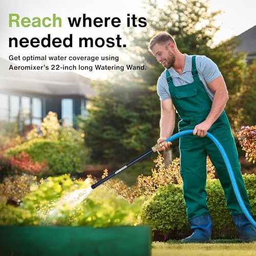 Watering Wand 22" L x 1" W Heavy Duty Garden Watering Wand For Garden Hose with Anti-clog Water Break - Watering Wand Can Be Used with Standard 3/4"Garden Hose with 3/4-1" Adapter Included - Image 2