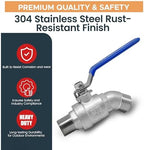CMI Inc - 3/4 Inch 304 Stainless Steel Hose Bibb, Outdoor Garden Faucet/Spigot Valve, Male × Male Hose Thread, Lead-Free, Rust-Resistant, High-Flow Water Shut-Off for Patio and Plumbing - 2 Pack - Image 4