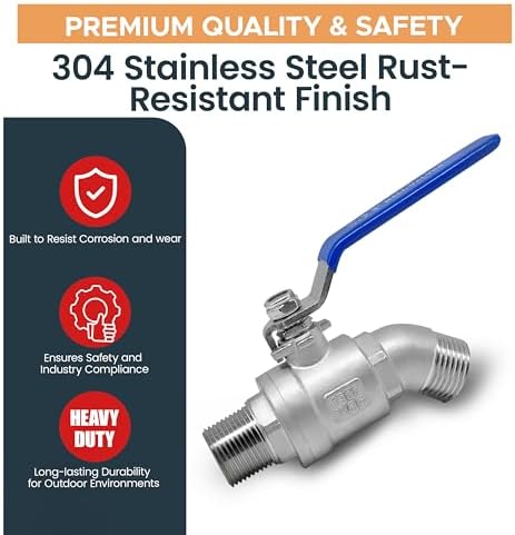 CMI Inc - 3/4 Inch 304 Stainless Steel Hose Bibb, Outdoor Garden Faucet/Spigot Valve, Male × Male Hose Thread, Lead-Free, Rust-Resistant, High-Flow Water Shut-Off for Patio and Plumbing - 2 Pack - Image 4