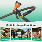 Garden Hose 75ft NON-EXPANDABLE Water Hose, 3-Layer Lightweight Nylon Braided Hose for Yard, Car Wash & Pet Shower, 600 PSI Heavy Duty Burst Kink-Free with 10-Way Nozzle & 3/4" Brass Fittings - Image 7