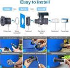 PVC Rain Barrel Diverter Kit, 3/4 Inch Valve, Spigot with Bulkhead Fitting Leak-Proof Adapter - Image 5