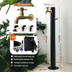 Freestanding Garden Water Column - Outdoor Frost-Resistant Faucet Dispenser, Stylish Hydrant Fountain for Irrigation, Sturdy Hose Holder with Faucet (Gray) - Image 2