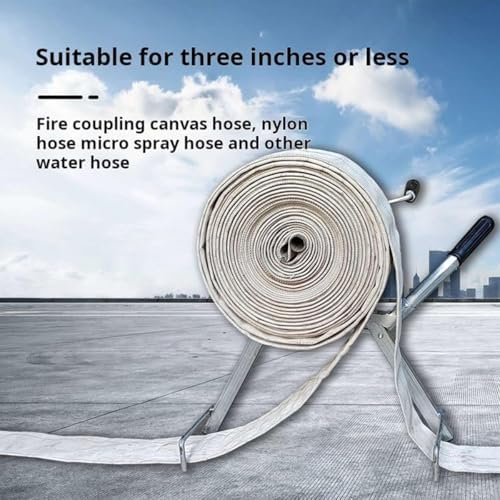 Foldable Fire Water Pipe Storage Device, Portable Manual Pipe Winding Tool, All Metal Hose Reel for Farm Irrigation Farmlande, Gardening,Portable Farmlandes Irrigations Hose Reel Tool - Image 2