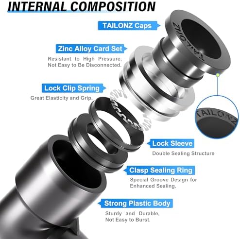 TAILONZ 3/8" x 1/4" NPT Push to Connect Straight & Elbow Fitting Kit 30Pcs - Image 3