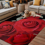 Red Rose 4x6 Waterproof Outdoor Rug with Non‑Slip Backing Black Romantic Floral Machine Washable Deck Patio Rug Mat for Camping, RV, Garden, Balcony Pool - Image 4