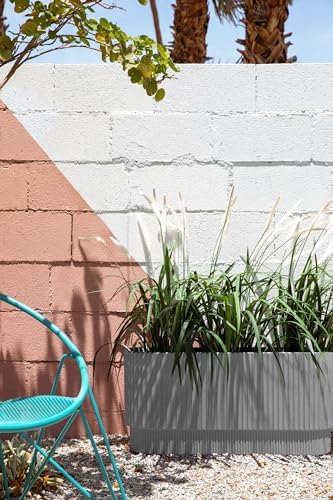Veradek Demi Series Long Planter for Porch, Patio, Backyard | Durable Plastic-Concrete Material | Modern Décor for Shrubs, Flowers - Image 6