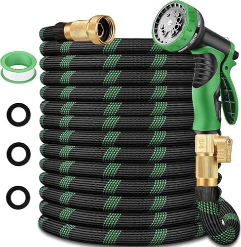 100 ft Garden Hose, Flexible Ultra Lightweight Durable Garden Hose, Kink-Free Water Hose with 10 Function Sprayer - Non-Shrinking Garden Hoses, Easy to Store,All-Weather, Car Washing Pipe Garden Hoses by YEE-HUNTE