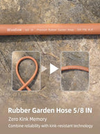 Wiseflow Garden Hose 100FT x 5/8", Heavy Duty Rubber Hose, Water Hose with Five Layered Braiding, Male Female Fittings, 1000PSI Burst, 300PSI Working for Yard, Car Wash, Pets (Orange) - Image 5