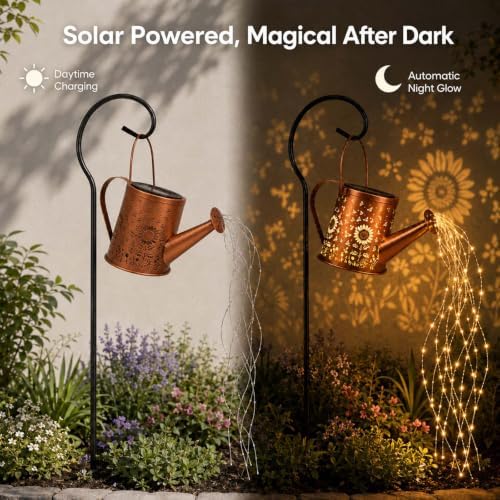 Solar Watering Can Light, LED String Lantern, Sunflower Bee Yard Decoration - Image 3