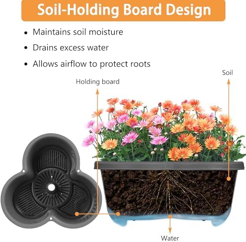 VECELO 7 Tier Vertical Garden Planter, Self Watering Stackable Planters with Wheels for Strawberries, Herbs, Flowers, Vegetables, Dark Gray - Image 4