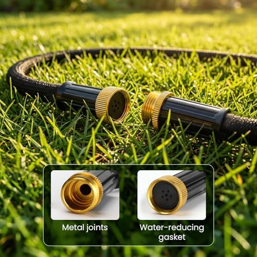 MIXC 2026 Thickened Flat Soaker Hose 200Ft with Copper Joint, Saving 80% Water, Aluminum Seal, 1mm Hose, 360°Swival Handle, Hole Pressure Relief Gasket, Drip Kit for Vegetable Garden, Lawn, Flower Bed - Image 4