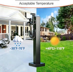 Stainless Steel Garden Water Column with Faucet & Spray Gun - 60cm Outdoor Hose Stand for Efficient Irrigation & Watering Solutions Sleek Black Design - Image 3