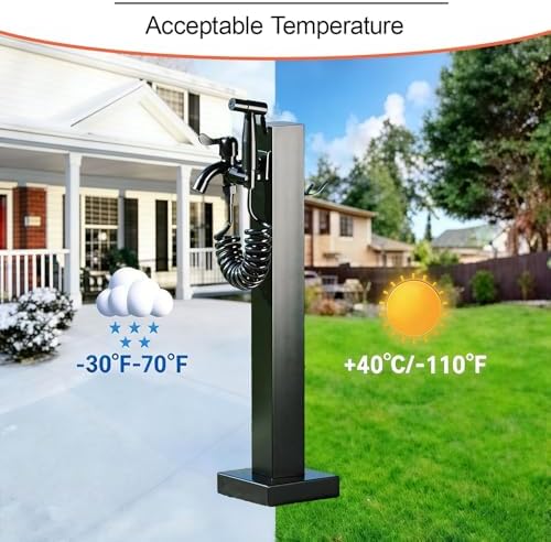 Stainless Steel Garden Water Column 60cm Outdoor Tap Post Stand with Faucet & Spray Gun Perfect for Irrigation & Watering (White 23.6in) - Image 3
