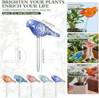 Duraaamo Self Watering Plant Globes Set of 5 - Bird Shaped Multicolor Hand Blown Glass Watering Bulbs, Automatic Plant Accessories Devices for Indoor & Outdoor Plants, Decorative Garden Stakes - Image 2