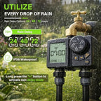 MIXC 2026-Thickened Soaker Hose 100Ft with Rechargeable 2-Zone Water Timer - Image 4