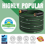Garden Hose 100 ft x 5/8" with Nozzle, Water Hose Heavy Duty Flexible, Lightweight Kink-less Hybrid Hose with Swivel Handle, Male to Female Fittings (Green, 100FT) - Image 2
