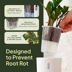Self Watering Planters, 6 Inch Pot with Water Reservoir, Nylon Wick & Clear Inner Pot, Bottom Water System | Large Self Watering Pots for Indoor & Covered Outdoor Plants | White | Pack of 4 - Image 5