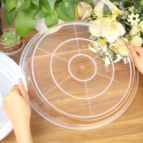 FUIJOL 4 Pack Clear Plant Saucer 16 Inch, Durable Plant Drip Trays Saucers for Pots, No Holes Water Catcher Trays for Indoor Outdoor Planter, Sturdy Base Plate(16", Clear) - Image 5