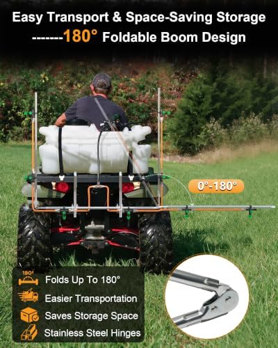 6 Nozzle ATV/UTV Sprayer Boom Kit with 2 Heavy-Duty Hooks, 122" Foldable - Image 5