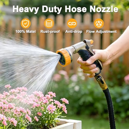 FANHAO Metal Garden Hose Nozzle Heavy Duty, Rear Trigger Water Sprayer - Image 2