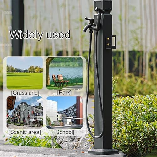 Vertical Garden Water Column, Outdoor Faucet with Double Outlet and Spray Gun, Decorative Water Fountain for Yard, Hose Stand - Image 7
