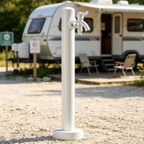 Outdoor Stainless Steel Vertical Water Column with Faucet, Freestanding Garden Water Tap Hose Stand, Freeze Proof Yard Hydrant Spigot for Campsite, Villa, Backyard Patio(C,Height: 95cm/37.4in) by Lonmrrton