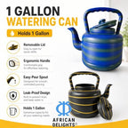 African Delights Kids Watering Can - 1 Gallon Plastic Colorful Watering Jug - Toddler Watering Can - Made in Africa - Lota for Bathroom Blue/Gray - Image 4