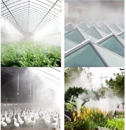 Adjustable Flow Brass Spray Nozzle + Connector Drip Irrigation Nozzle Outdoor Botanical Garden Courtyard Greenhouse Cooling Spray System 50pc Copper Nozzle + 4/7 tee - Image 7