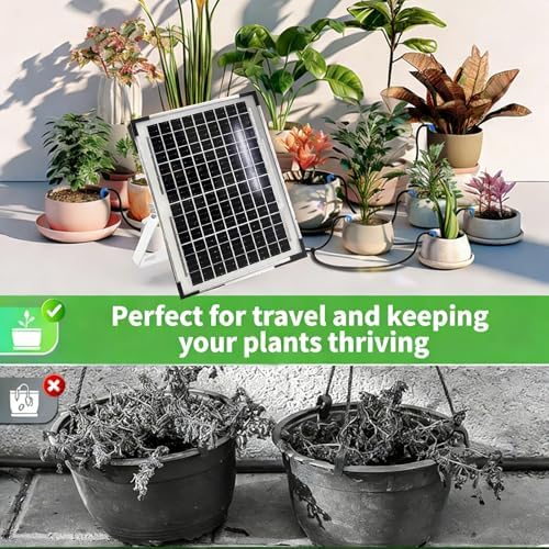 Sun Powered Automatic Drip Watering with 50 Emitters for Garden Bushes and Outdoor Cultivation Solar Automatic Plant Watering - Image 7