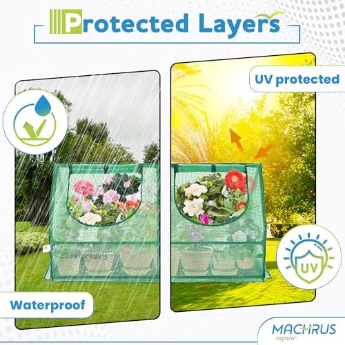 Compact Garden Cloche, Mini Greenhouse, Seed Starter Plant Protector, Indoor and Outdoor Use, Portable Growing Dome for Herbs, Flowers, Vegetables, Green Cover - Image 4
