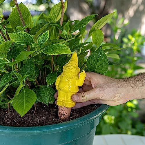 Fisura Original Self Watering Plant Pot - Automatic Watering Gnome Shape - Watering for Indoor Plants with 100ml Capacity - Material: Terracotta (Yellow) - Image 5
