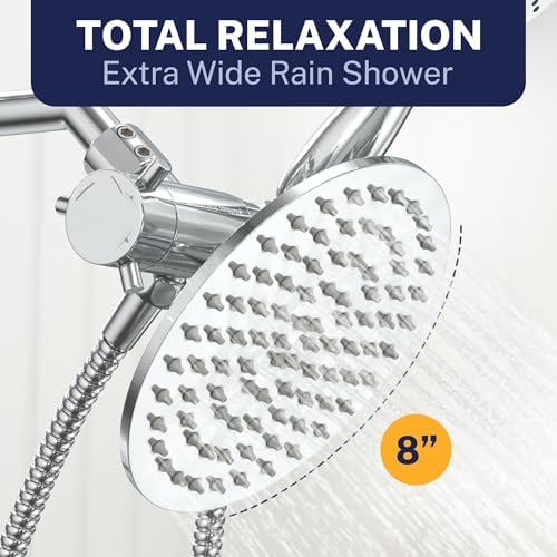 HammerHead Metal Dual Shower Head Combo With 3-Spray Handheld and Rainfall - Image 5