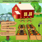 128FT Drip Irrigation System Kit, Automatic Garden Watering Kit with 1/2 Inch Hose & 1/4 Inch Distribution Tubing & Accessories for Yard, Lawn, Greenhouse, Raised Bed, Patio & Outdoor Plants - Image 3