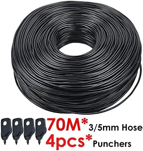 3/5mm PVC Hose Micro Drip with Puncher, Blank Distribution Line Water Hose Garden Watering Tube for Garden Irrigation System(70M) - Image 2